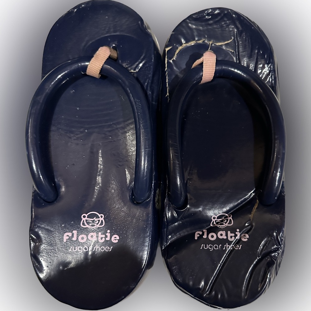 VTG Sugar Floaties Flip-Flops; Navy/Pink Sz:M(7/8) Comfort Beach Sandal Flaws